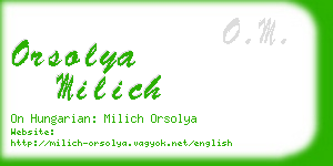 orsolya milich business card